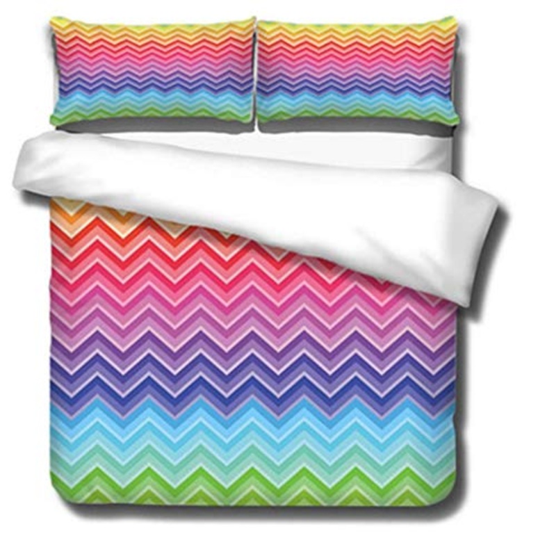 DEWUFAFA Set di Biancheria da Letto Morbida di Stampa Modello Geometrico 3D Wave Walmth Cover Duvet 2/3 Pezzo Impostato con Federa (Color : Style01, Size : King:94″x87″)