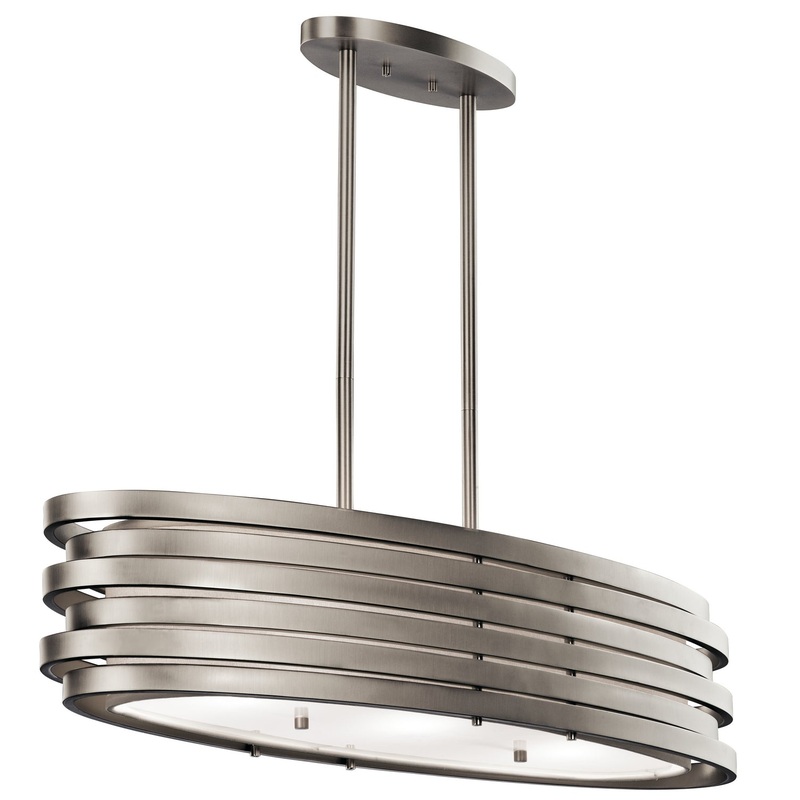 Kichler 43303NI Three Light Chandelier, Brushed Nickel