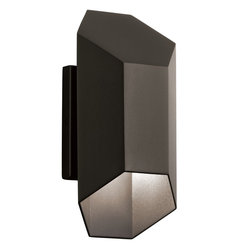 Kichler 49607AZTLED LED Outdoor Wall Mount, Textured Architectural Bronze