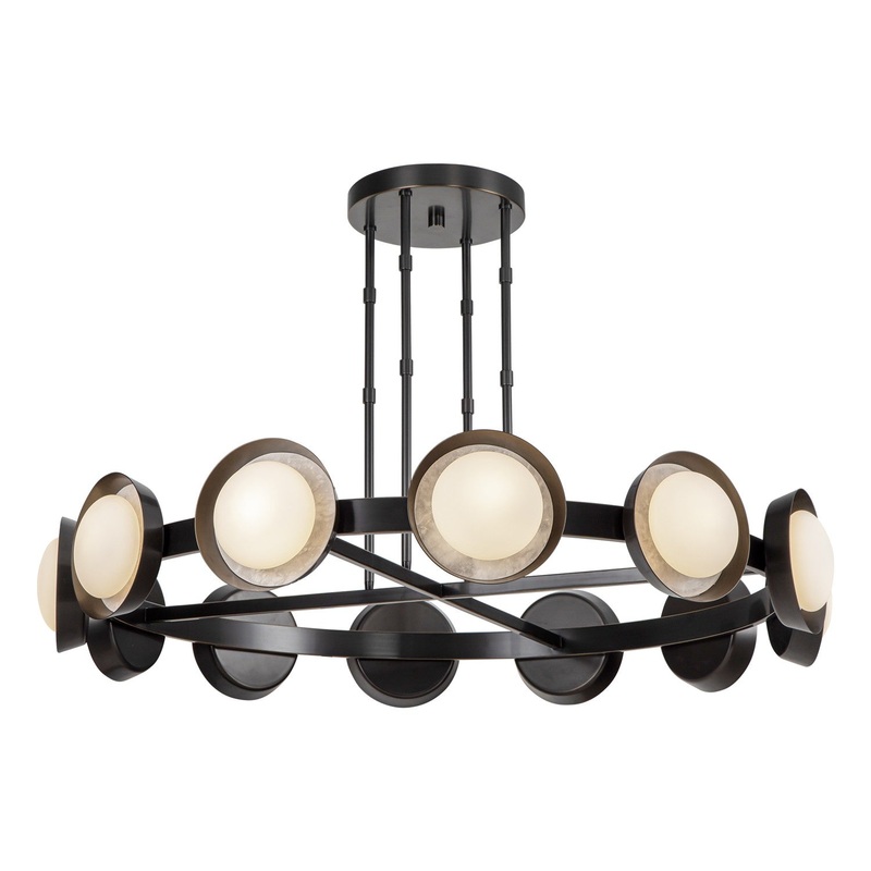 LED Chandelier from the Alonso Collection in Urban Bronze Finish by Alora