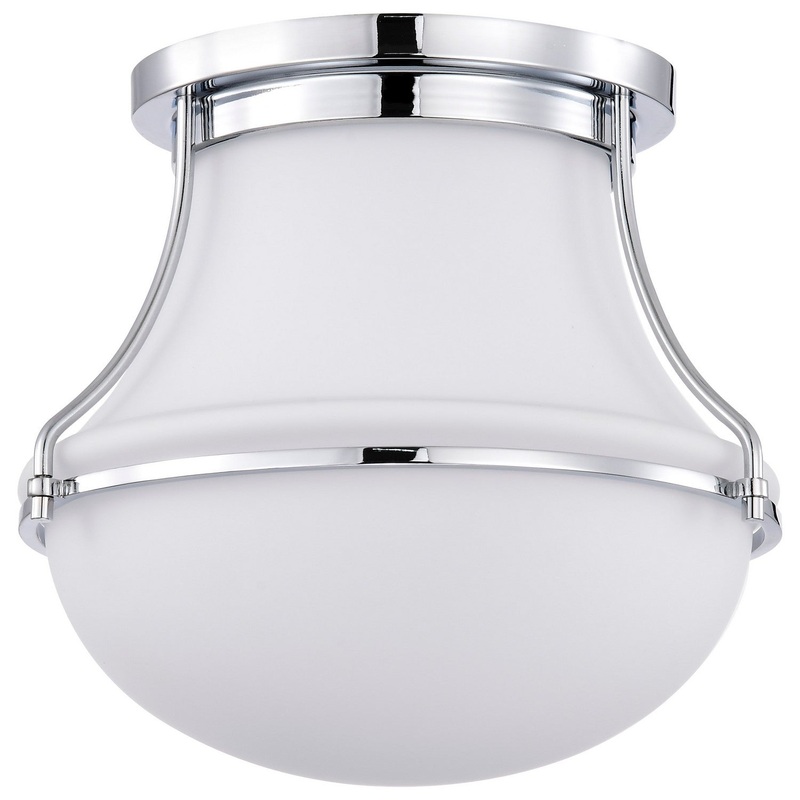 One Light Flush Mount from the Valdora Collection in Polished Nickel Finish by Nuvo Lighting