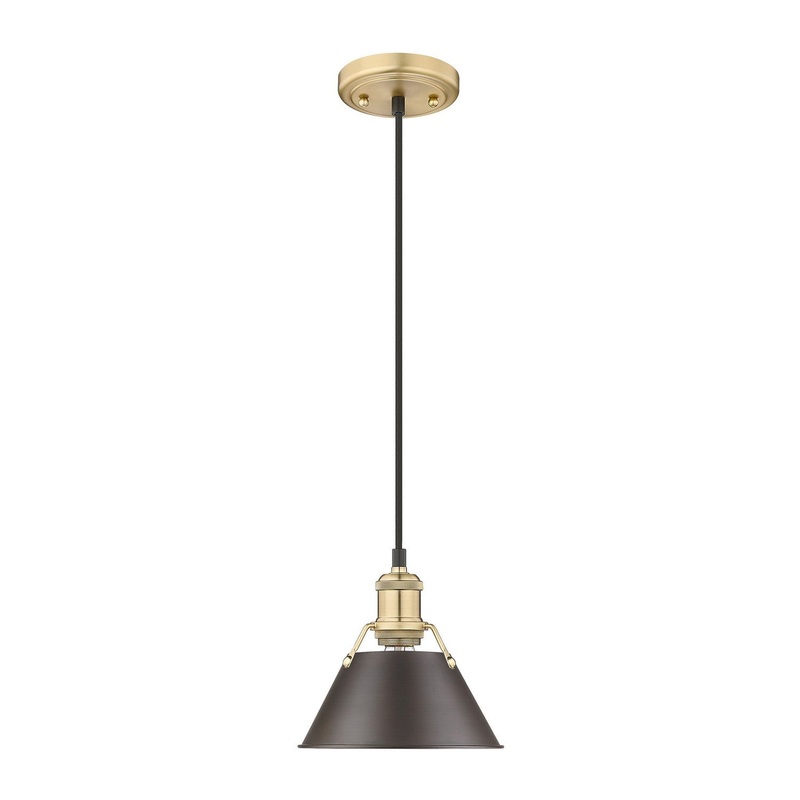 One Light Mini Pendant from the Orwell Collection in Brushed Champagne Bronze Finish by Golden