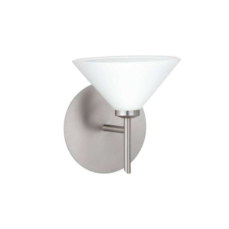 One Light Wall Sconce from the Kona Collection in Satin Nickel Finish by Besa