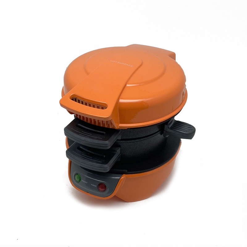 Quick & Easy Multi-Layer Sandwich & Burger Maker with Egg Cooker Plate(Orange)