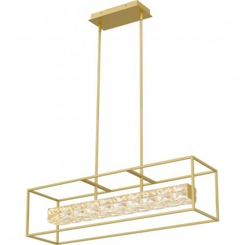Quoizel PCDZ136SGD Dazzle Linear chandelier led light soft gold Island Light