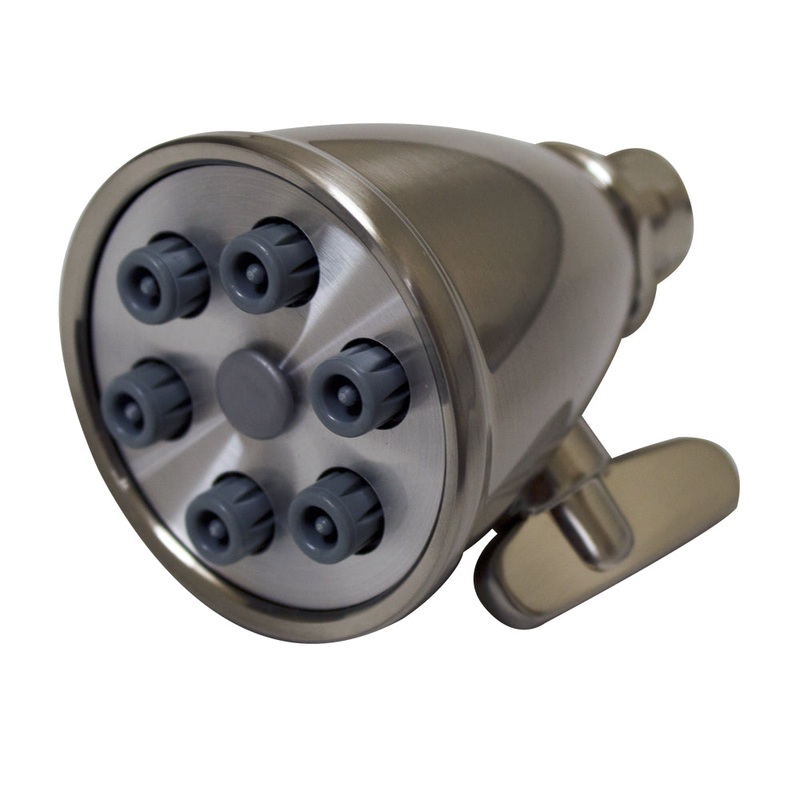 Showerhaus Small Round Showerhead with 6 Spray Jets – Solid Brass Construction with Adjustable Ball Joint