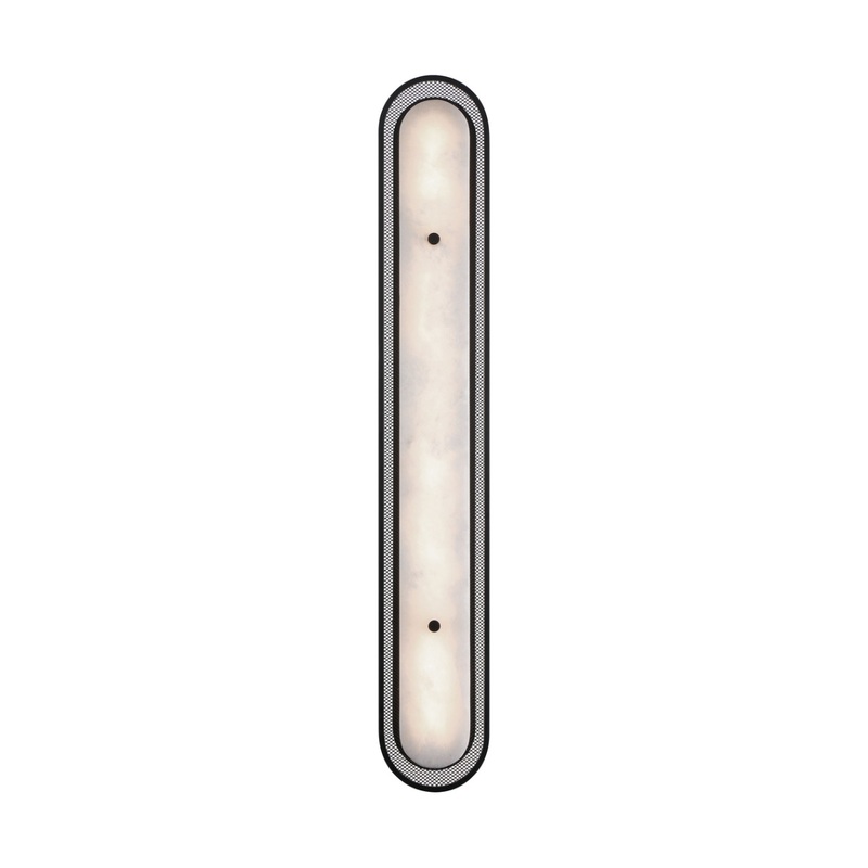 Tramore 38″ Wall Sconce Black Alabaster Glass