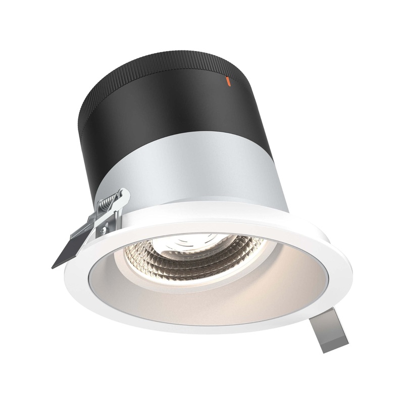 6″ Modular Downlight Alzak with White Trim 60 Degrees Sloped Ceiling