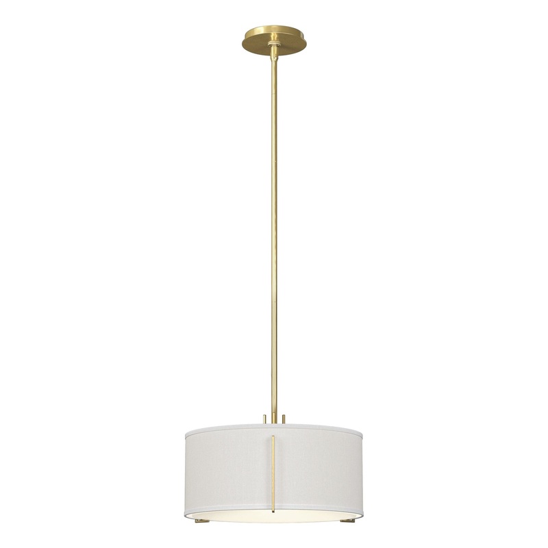 Exos Single Shade Pendant Modern Brass Natural Anna Shade (SF)