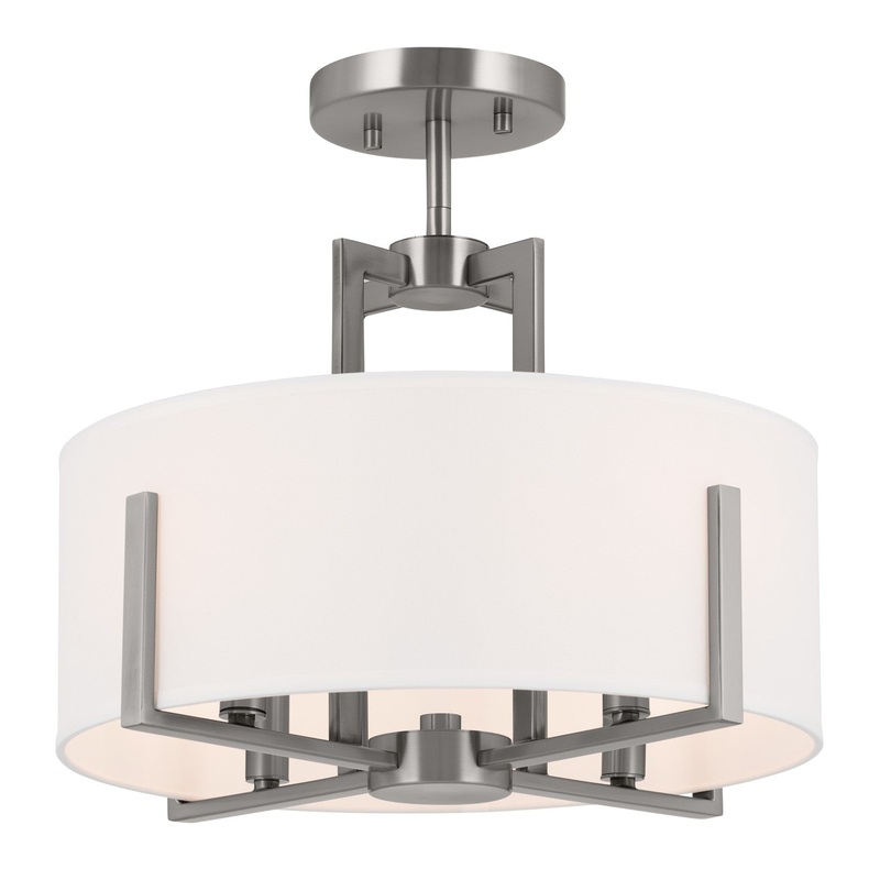Kichler 52591CLP Four Light Pendant/Semi Flush, Classic Pewter