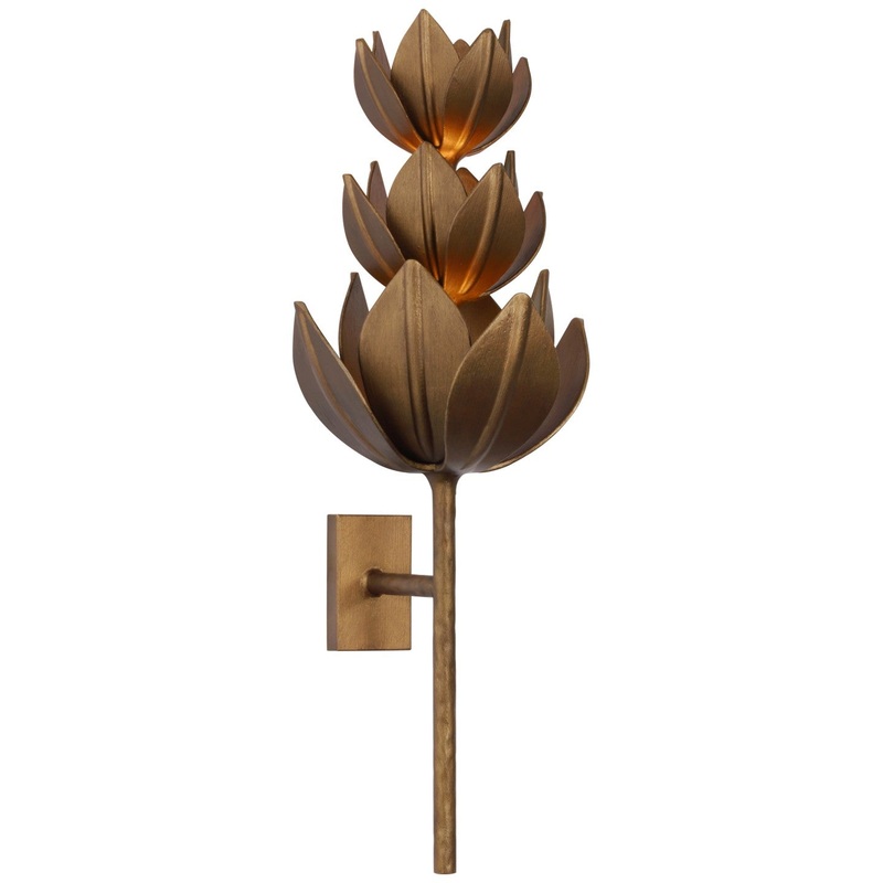 LED Wall Sconce from the Alberto Collection in Antique Bronze Leaf Finish by Visual Comfort Signature