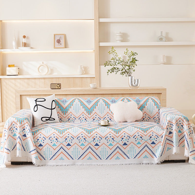 Nordic-Style Full-Cover Sofa Blanket – 180 x 230 cm Minimalist, Stain-Resistant, All-Season Two-Seater Sofa Protector