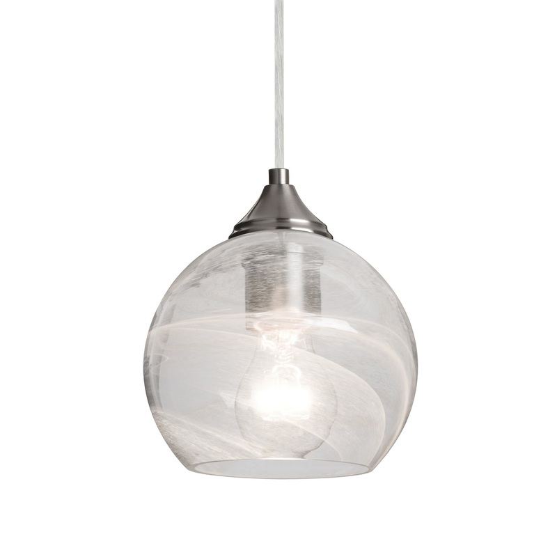 One Light Pendant from the Jilly Collection in Satin Nickel Finish by Besa
