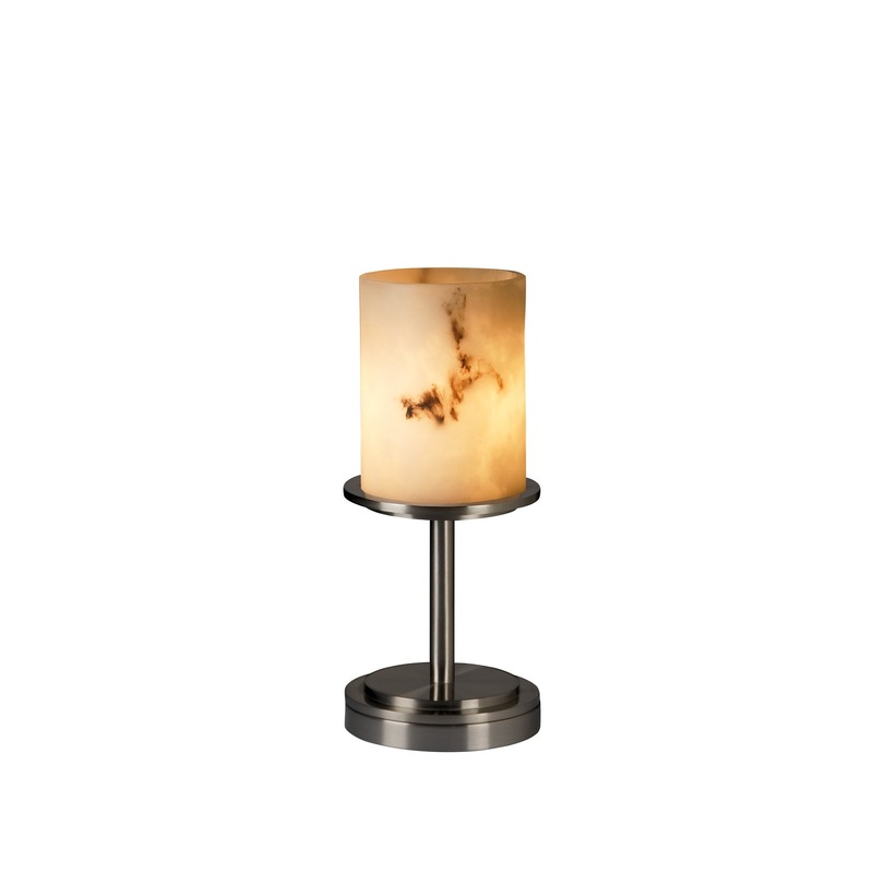 One Light Table Lamp from the Clouds Collection in Brushed Nickel Finish by Justice Designs