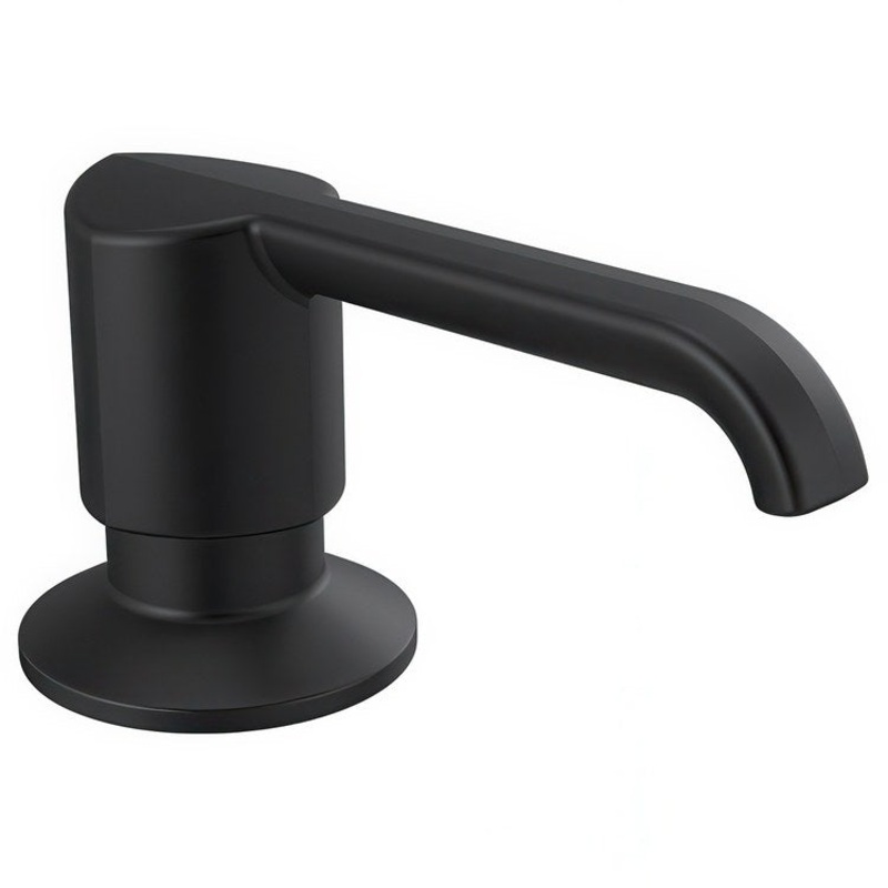 Soap Dispenser Emmeline Matte Black Deck Mount Metal 13 Ounce 3-3/4 Inch