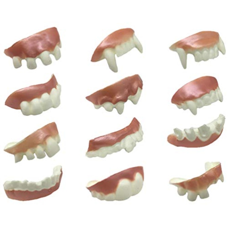 STOBOK 24Pcs Denti Nodosi Denti Bavaglio Brutta novit Denti Finti Bob Denti Denti da Dentiere da Vampiro per Halloween Costume da Vampiro Bomboniere Regalo (Motivo Casuale)