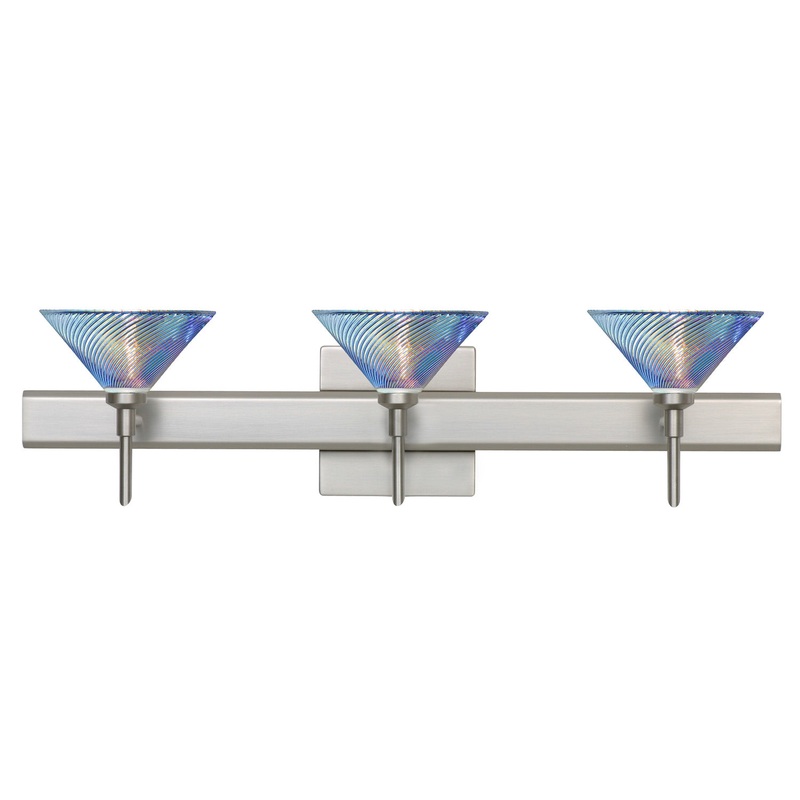 Three Light Wall Sconce from the Kona Collection in Satin Nickel Finish by Besa