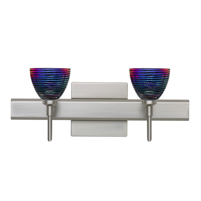 Two Light Wall Sconce from the Divi Collection in Satin Nickel Finish by Besa