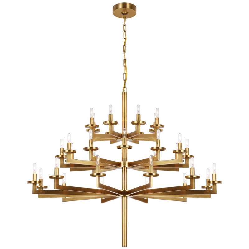 32 Light Chandelier from the Liaison Collection in Antique-Burnished Brass Finish by Visual Comfort Signature