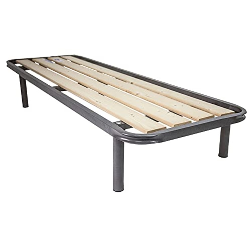 Comprarredo Rete Singola a doghe Verticali Ortopedica 90 x 200 cm, Dotata di Tavole in Legno massello da 9cm, con Telaio in Metallo e Triplo Supporto Anche per Pesi Importanti