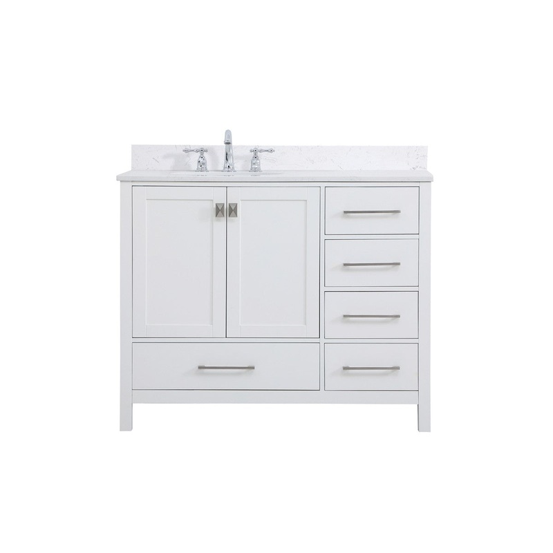 Elegant Lighting VF18842WH-BS Irene Bathroom Vanity Set White