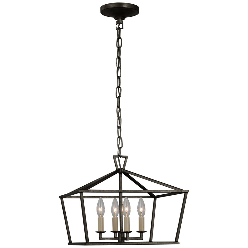 Four Light Semi-Flush Mount from the Darlana Collection in Aged Iron Finish by Visual Comfort Signature