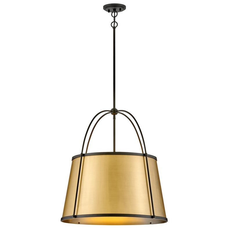 LED Pendant from the Clarke Collection in Black Finish by Hinkley