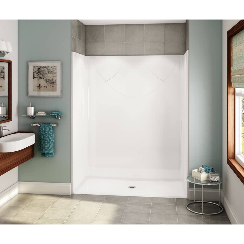 MAAX 106034-000-002-000 OPS-6030 – Base Model AcrylX Alcove Center Drain One-Piece Shower in White