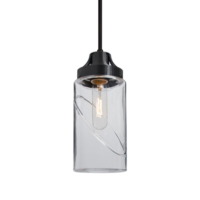 One Light Pendant from the Blink Collection in Black Finish by Besa