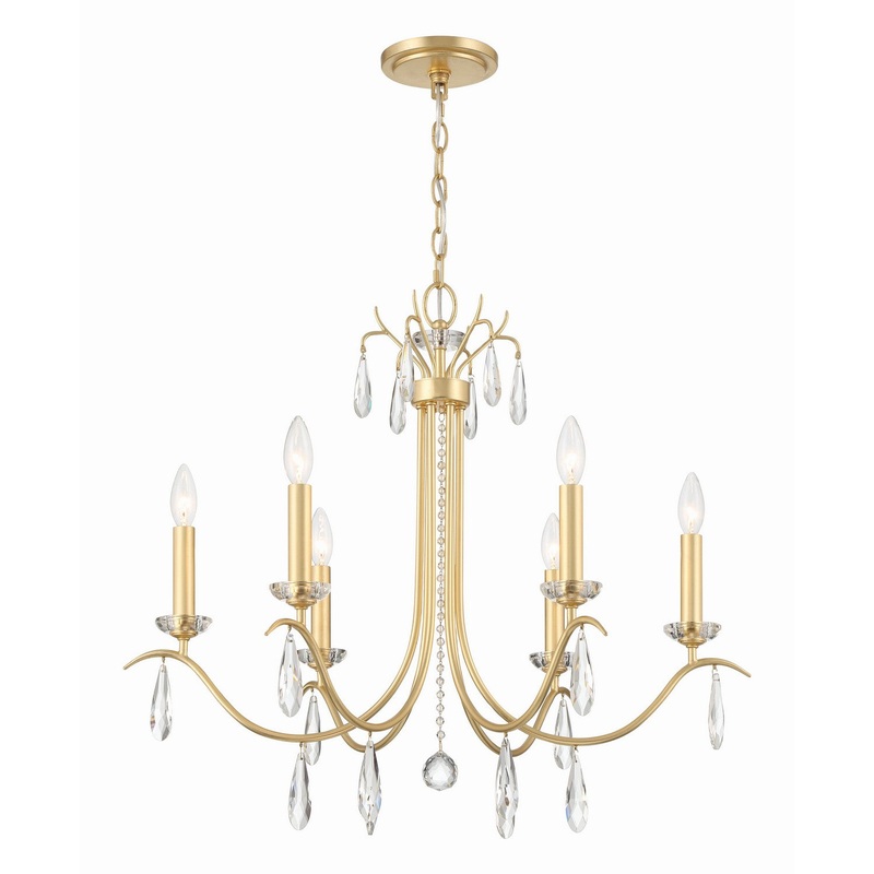 Six Light Chandelier from the Rollins Collection in Antique Gold Finish by Crystorama