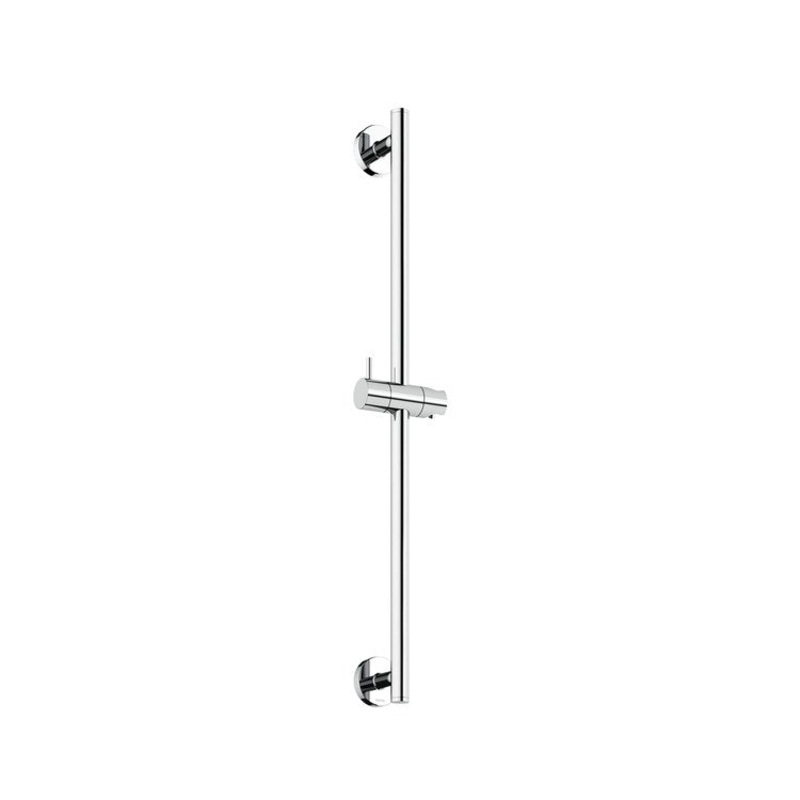 Slide Bar with Round Escutcheon 24 Inch Polished Chrome Brass Wall Mount