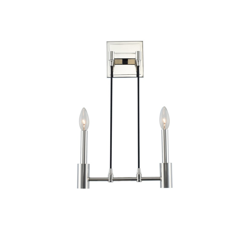 Two Light Wall Sconce from the Kingston Collection in Polished Nickel Finish by Kalco