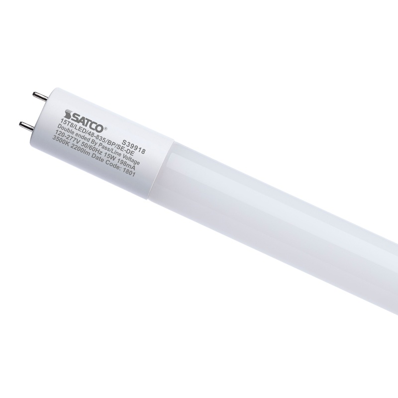 15 Watt 4 Foot T8 LED – 3500K CCT – Medium Bi Pin Base – Ballast Bypass – Single or Double Ended Wiring – 120-277 Volt by Satco