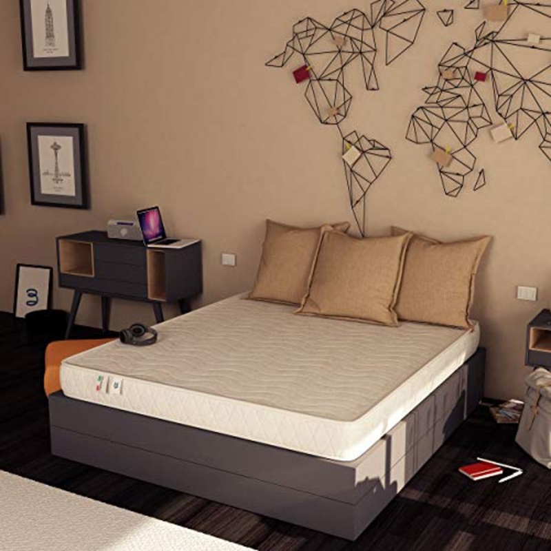 Baldiflex Emporio Easy Materasso, in Memory Water Foam, Cotone Ortopedico, Poliuretano, Bianco, 140 x 190 x 18 cm