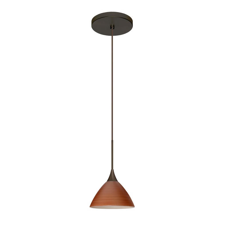 Besa 1XT-1743CH-BR Domi One Light Pendant Bronze