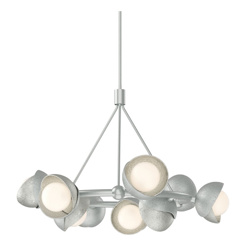 Brooklyn 9-Light Double Shade Ring Pendant Vintage Platinum Sterling