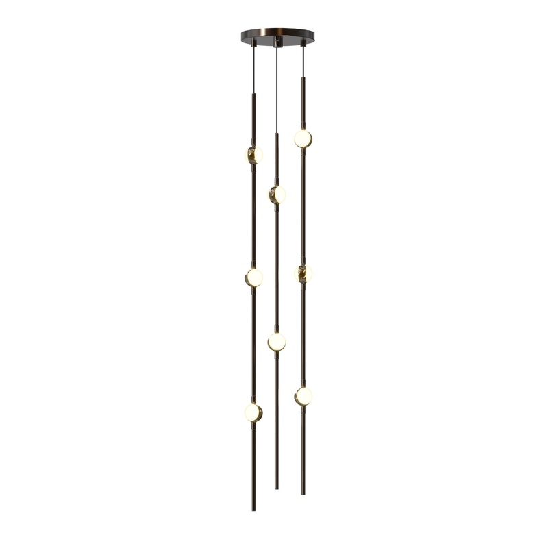 Constellation Andromeda Short 6″ Round LED Pendant Espresso Black with White Optical Acrylic 2700K 10′ Adjustable Cord