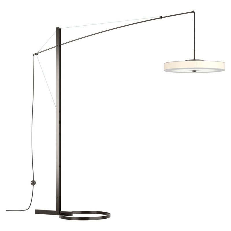 Disq Arc LED Floor Lamp Oil Rubbed Bronze Spun Frost (SH)