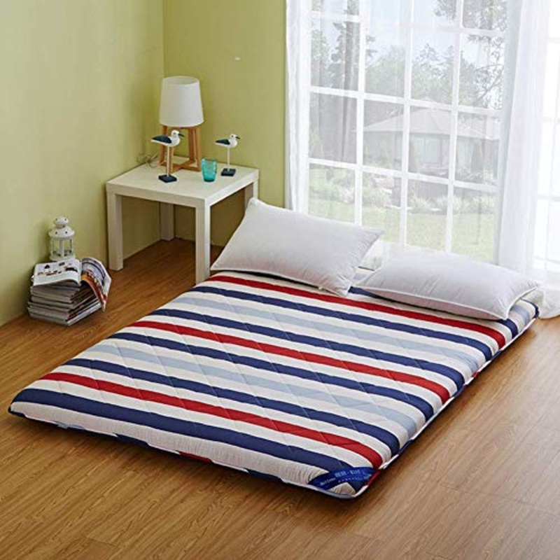 Floor Mattress Futon Mattress,Breathable Fold Futon,Thick Mattress,Double Japanese Sleeping Pad,Soft Futon Floor Mattress,Foldable Roll Up Floor Mattress,Thickness 7-8cm,B,180x200cm