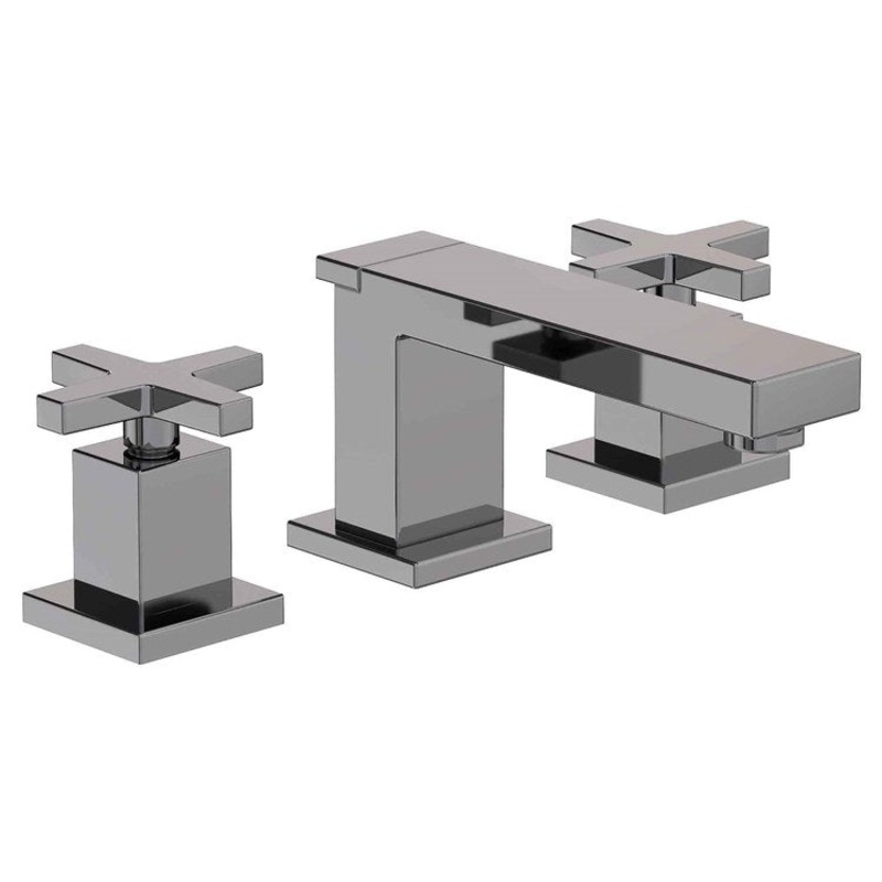 Lavatory Faucet Skylar Widespread 8 to 20 Inch Spread 2 Cross ADA Midnight Chrome 1.2 Gallons per Minute Brass Spout Height 2-1/2 Inch