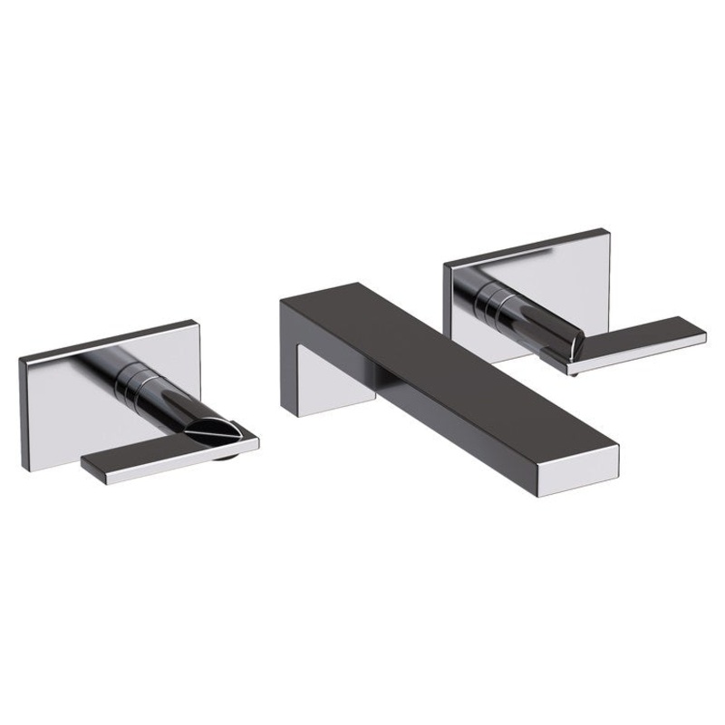Metro Two Handle Wall-Mount Bathroom Faucet – Midnight Chrome