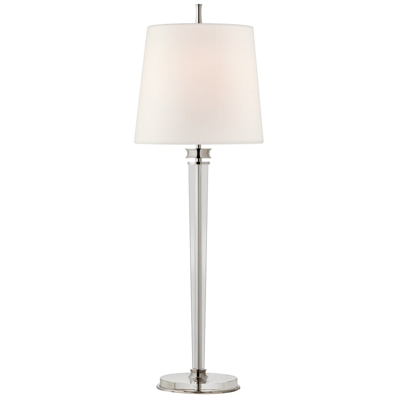 One Light Buffet Lamp from the Lyra Collection in Polished Nickel and Crystal Finish by Visual Comfort Signature