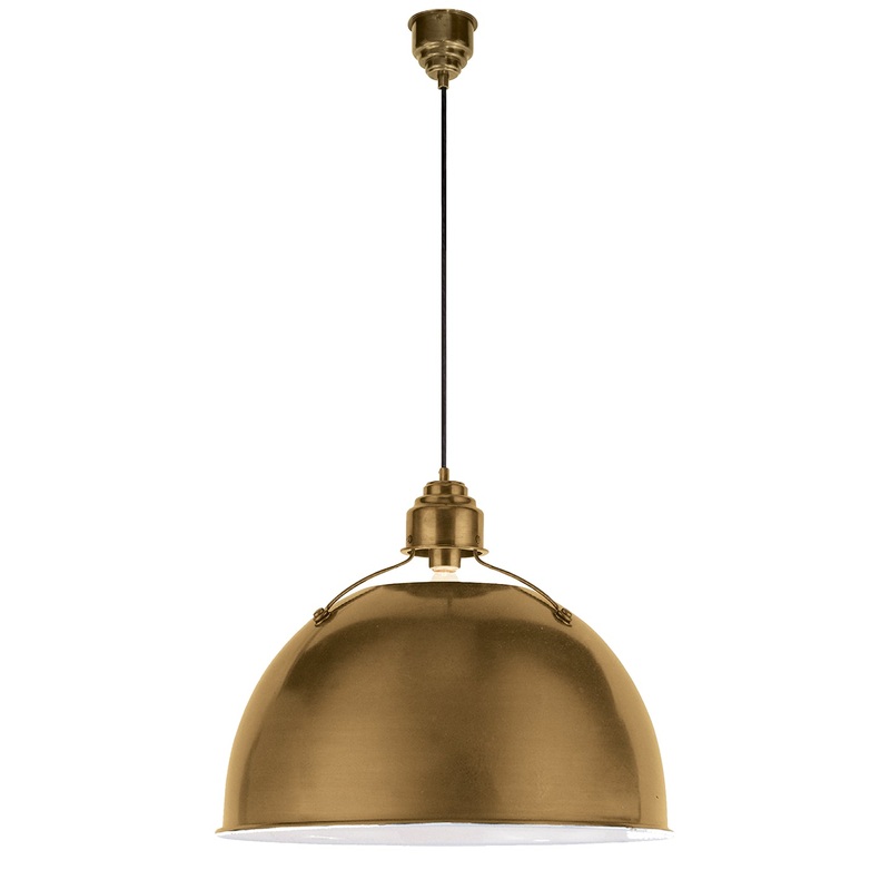 One Light Pendant from the Eugene Collection in Hand-Rubbed Antique Brass Finish by Visual Comfort Signature