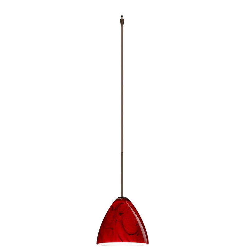 One Light Pendant from the Mia Collection in Bronze Finish by Besa