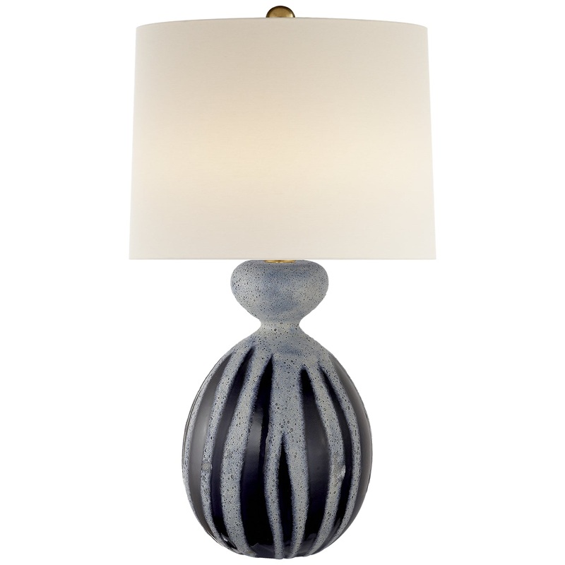 One Light Table Lamp from the Gannet Table Collection in Drizzled Cobalt Finish by Visual Comfort Signature