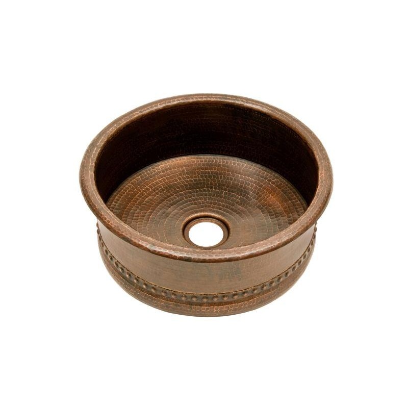 Premier Copper Products BV15DB2 15″ Round Bar Vessel Tub Sink w/ 2″ Drain Size Oil Rubbed Bronze