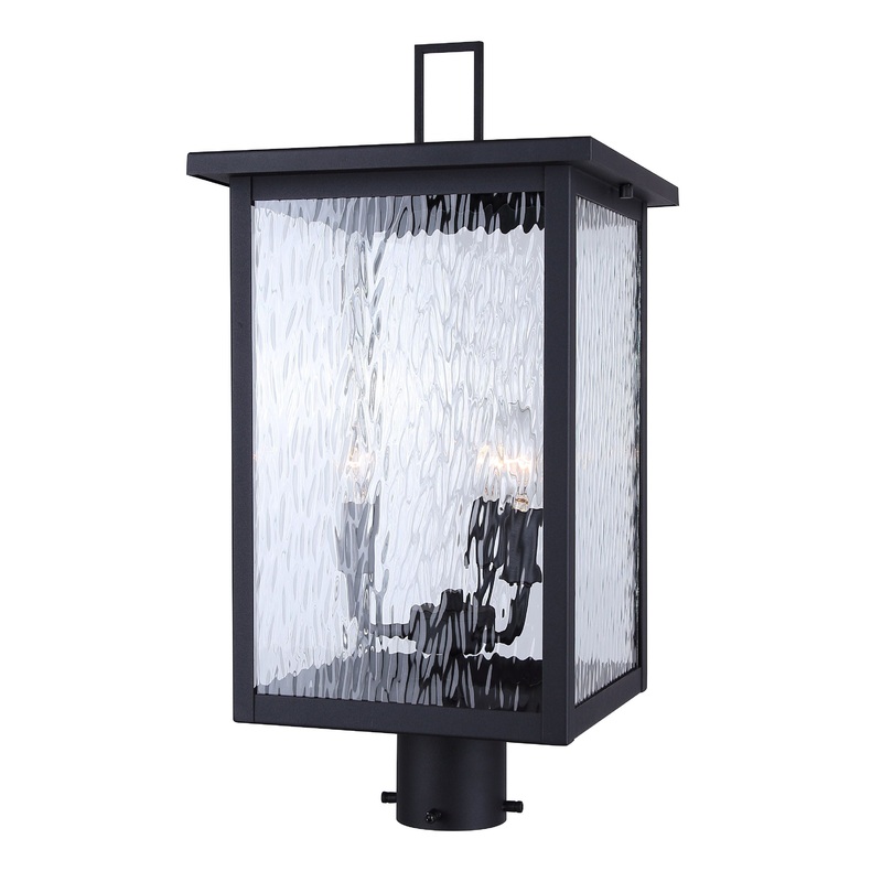 Shana 3-Light Outdoor Post Lantern Black