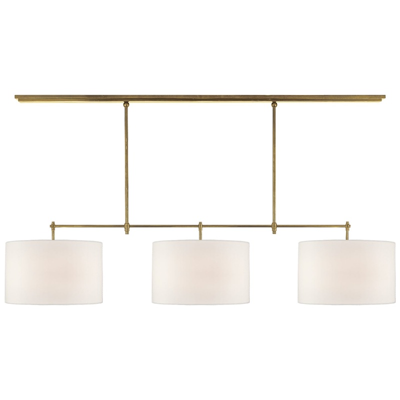 Three Light Billiard Pendant from the Bryant Collection in Hand-Rubbed Antique Brass Finish by Visual Comfort Signature