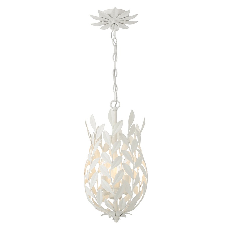 Three Light Mini Pendant from the Broche Collection in Matte White Finish by Crystorama