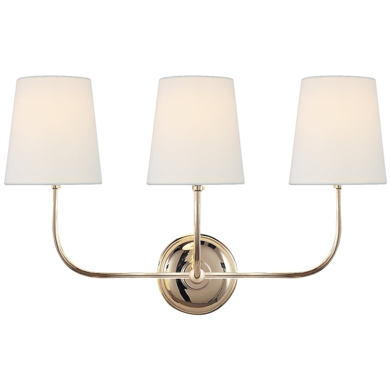 Three Light Wall Sconce from the Vendome Collection in Polished Nickel Finish by Visual Comfort Signature